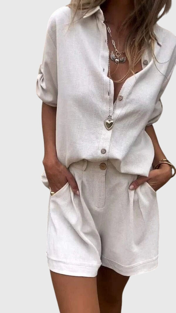 Ellen | Women's 2 Piece Set | Short Sleeve Shorts