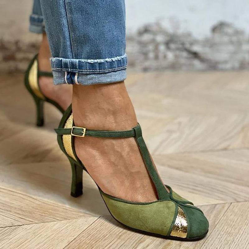 Ellen | Mary Jane Shoes for Women | T-Strap Slim Heel