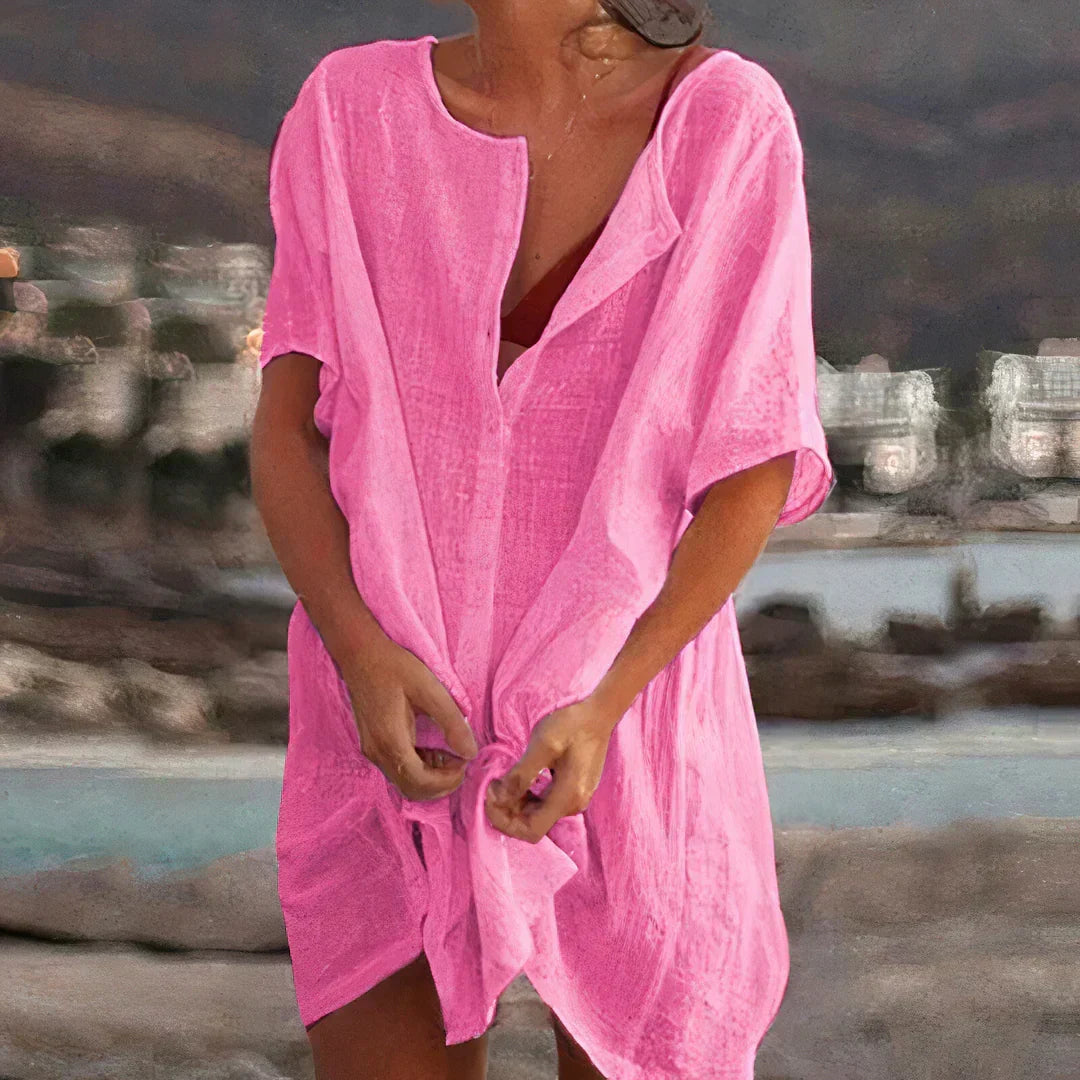 Women’s Shirt Dress | Loose Button Front Mini