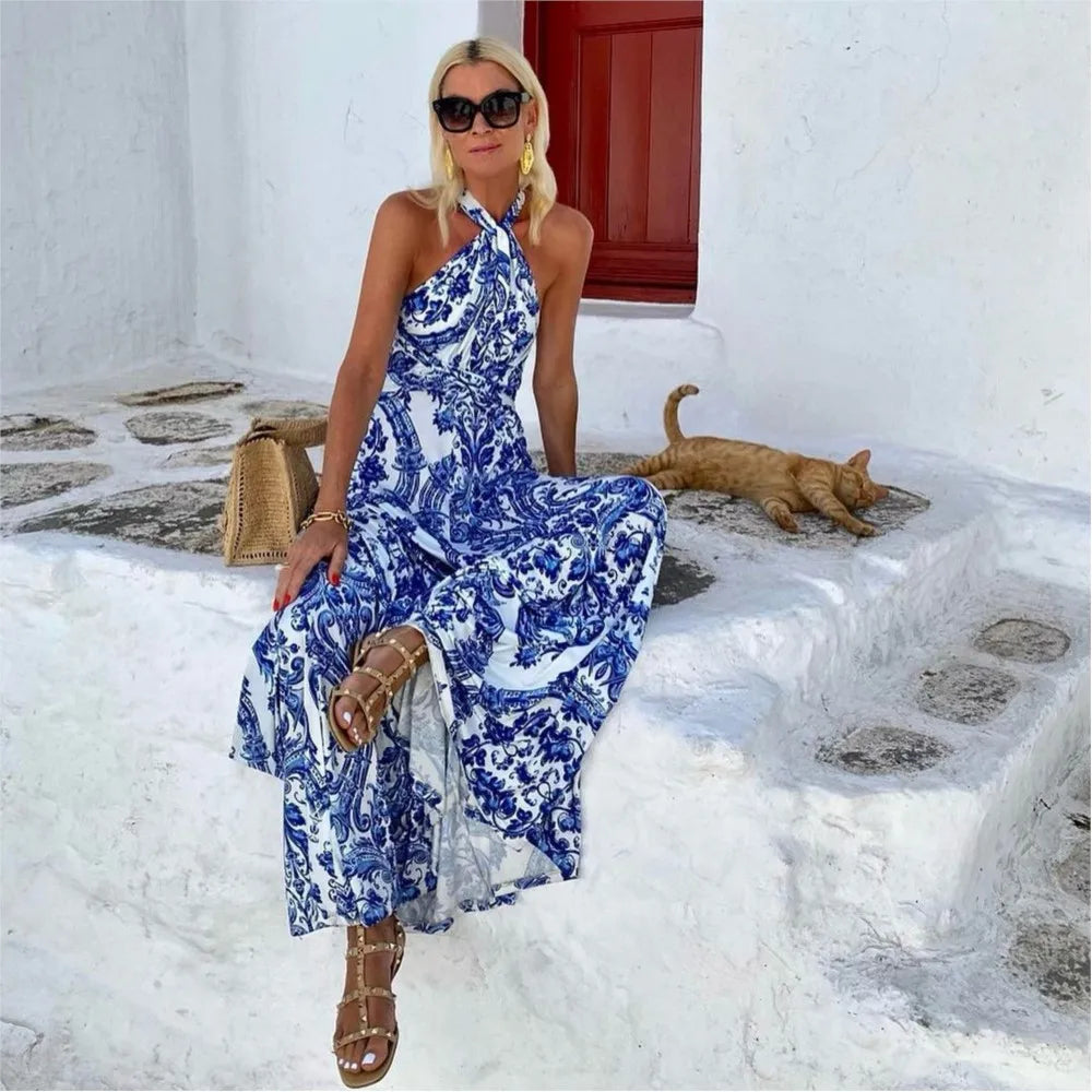 Women's Maxi Sundress | Halter A-Line
