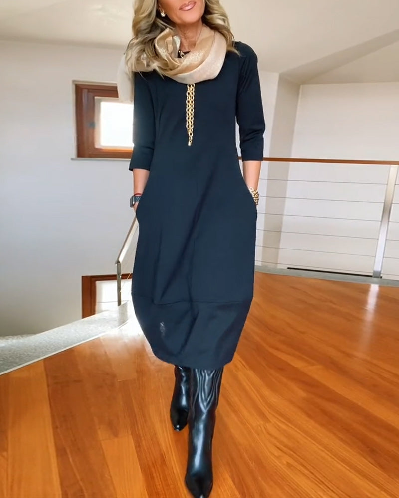 Ellen | Women's Dress | Round Neck Midi