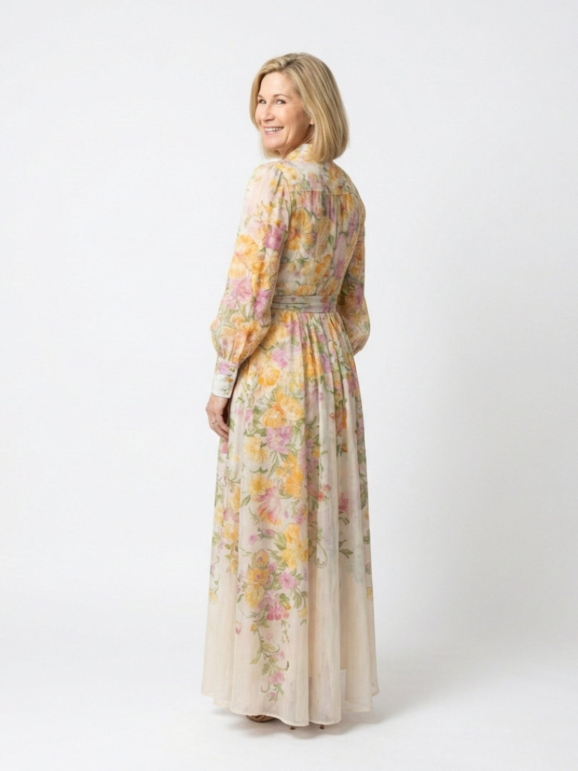 Women's Floral Maxi Dress | Long Sleeve