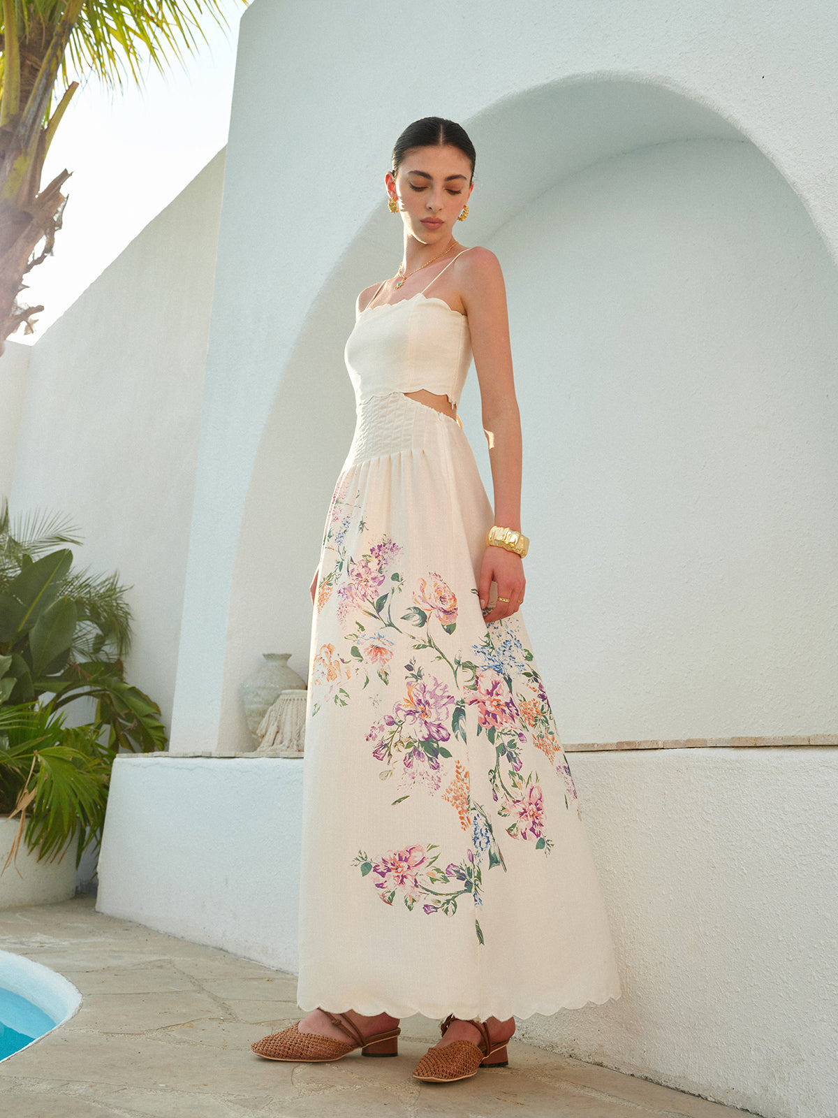 Ellen | Women's Maxi Sundress | Boho Apricot
