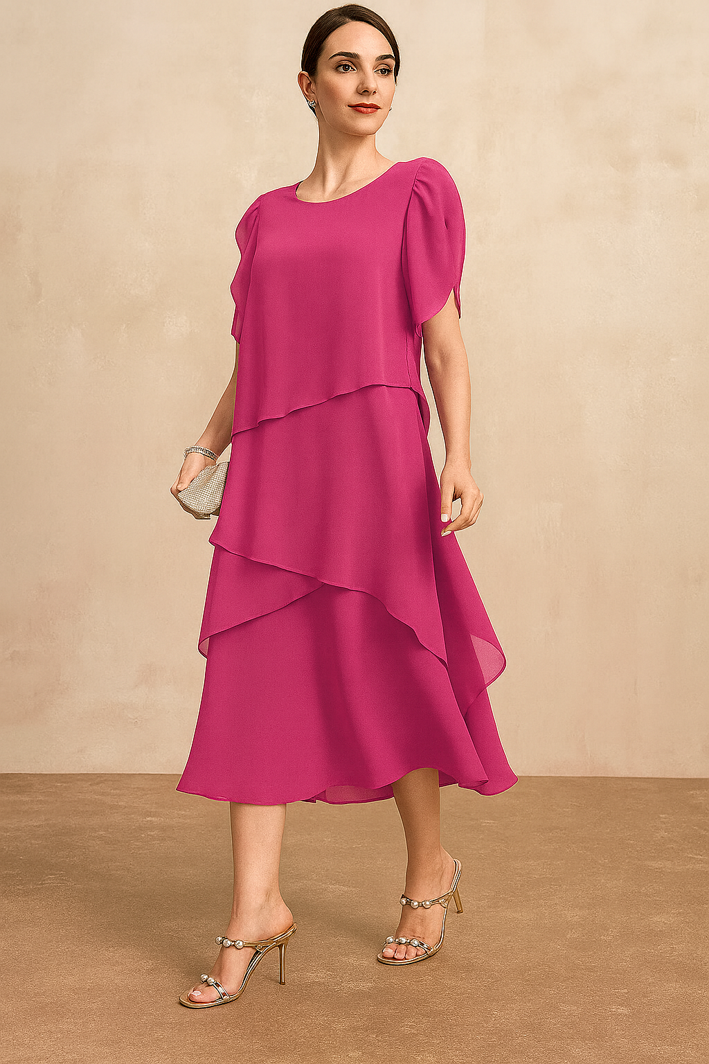 Ellen | Women's Dress | Tiered Skirt Layers Midi