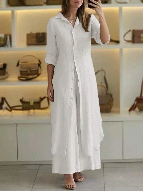 Women's Shirt Dress | Long Sleeve Button-Front