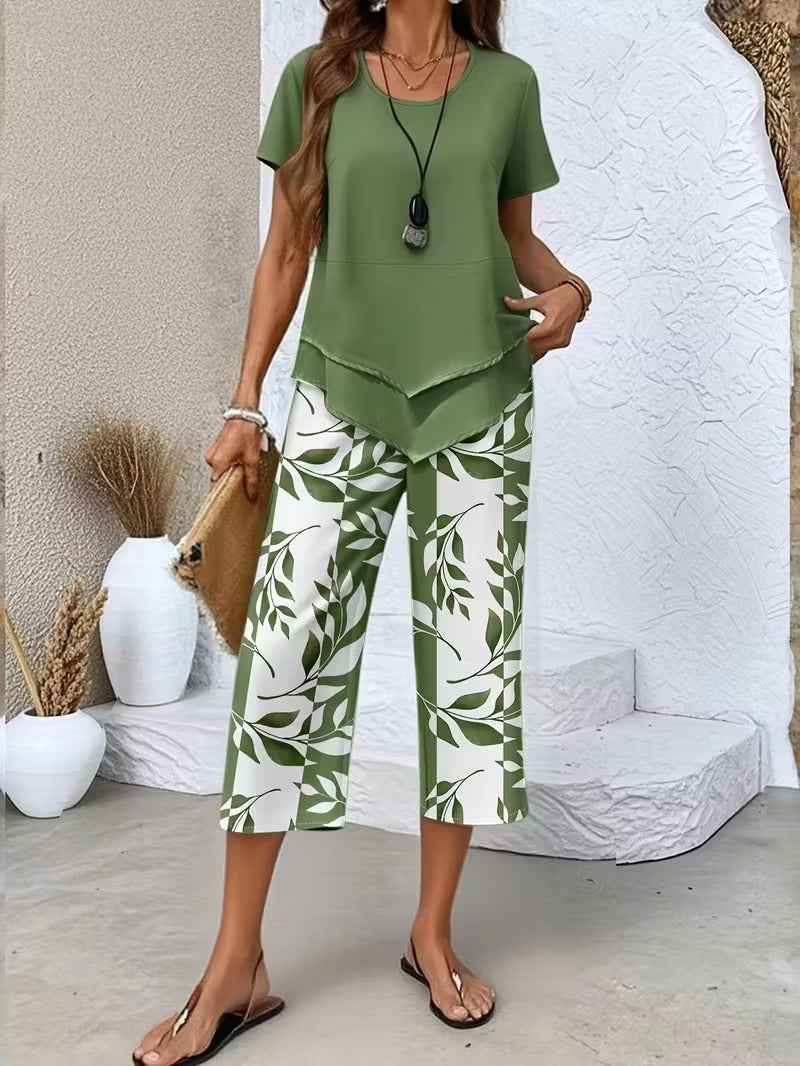 Ellen | Women's Two-Piece Set | Botanical Print