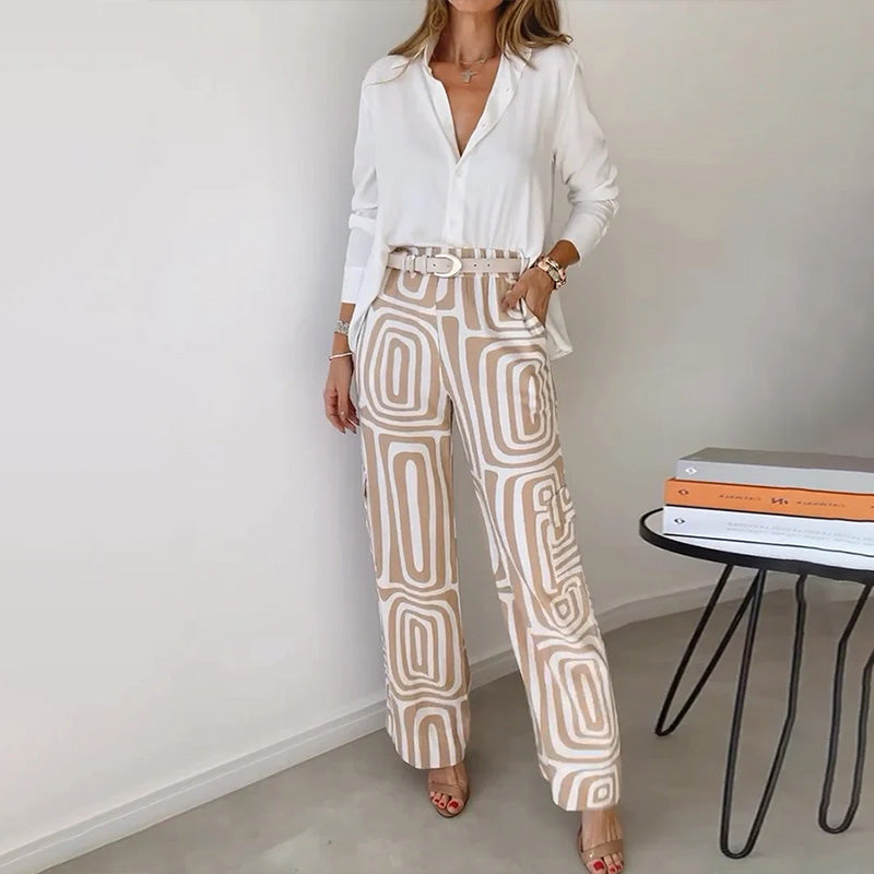 Ellen | Women's Two-Piece Set | Long-sleeve Shirt and Matching Trousers