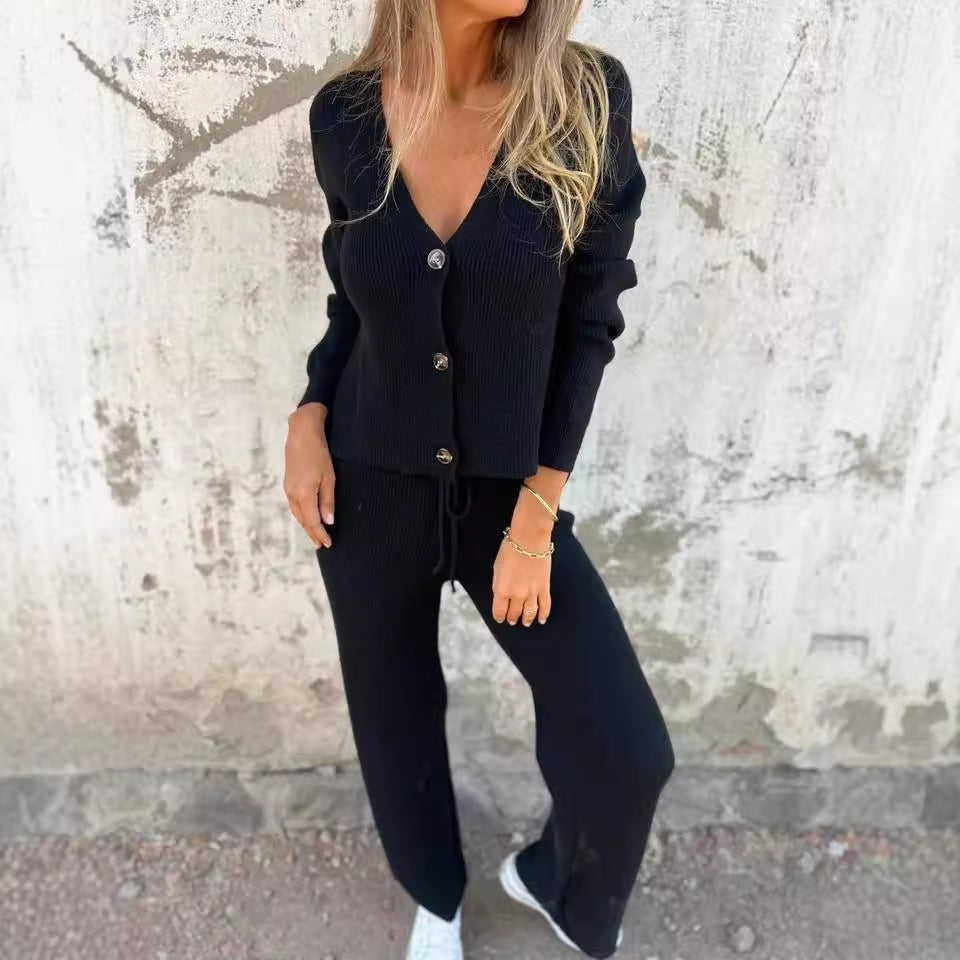 Women's Two-Piece Set  | Cardigan and Trousers