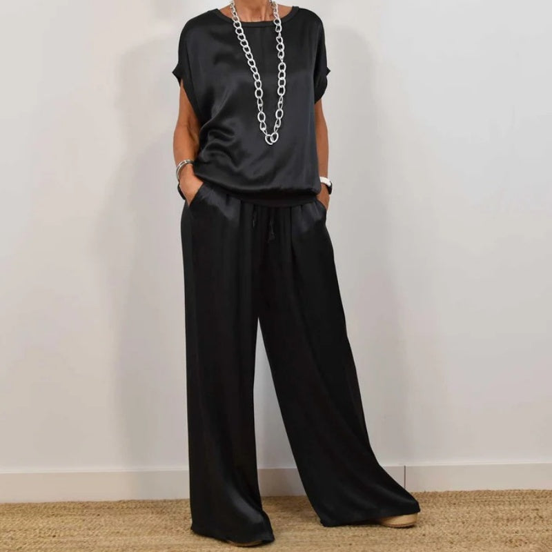 Women's Two-Piece Set | Loose Silhouette Top and Trousers