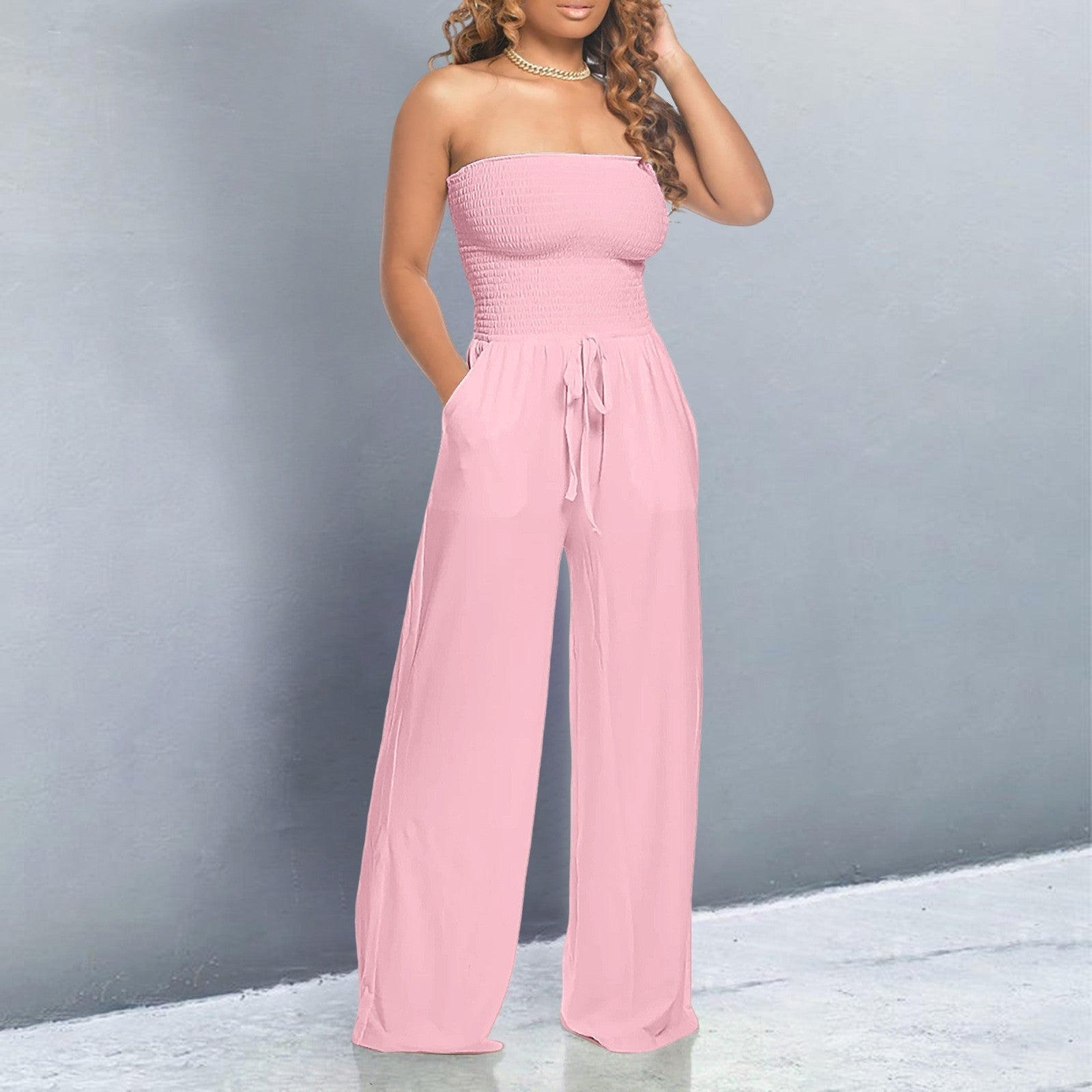 Women's Jumpsuit | Strapless Wide Leg
