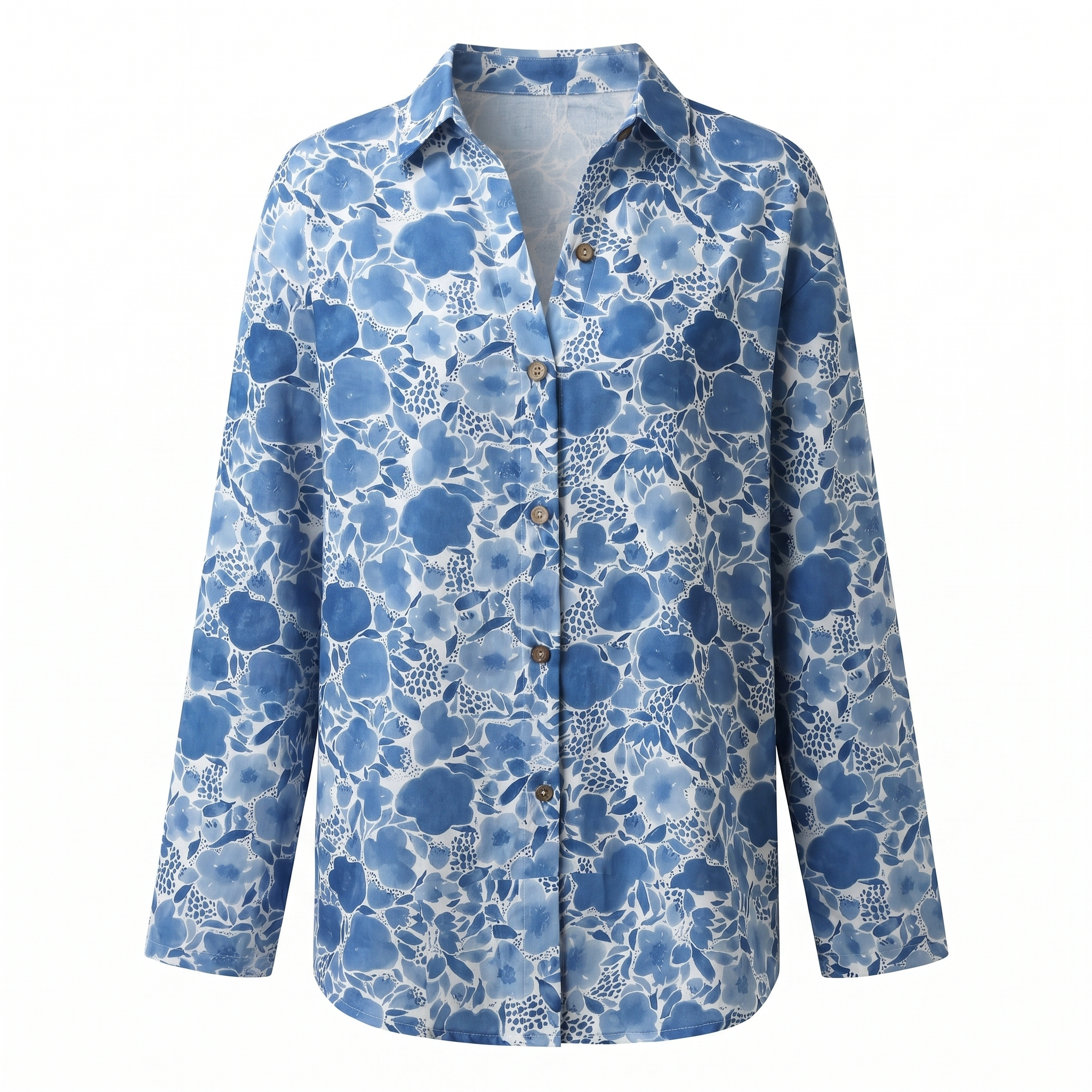 Women's Blouse | Abstract Print Split Neck