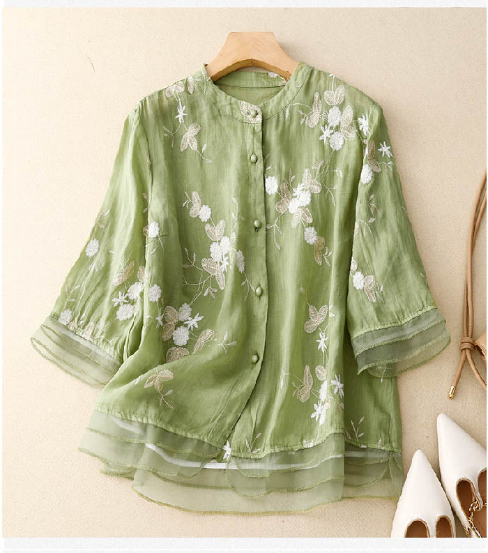 Ellen | Women's Blouse | Embroidered Accents